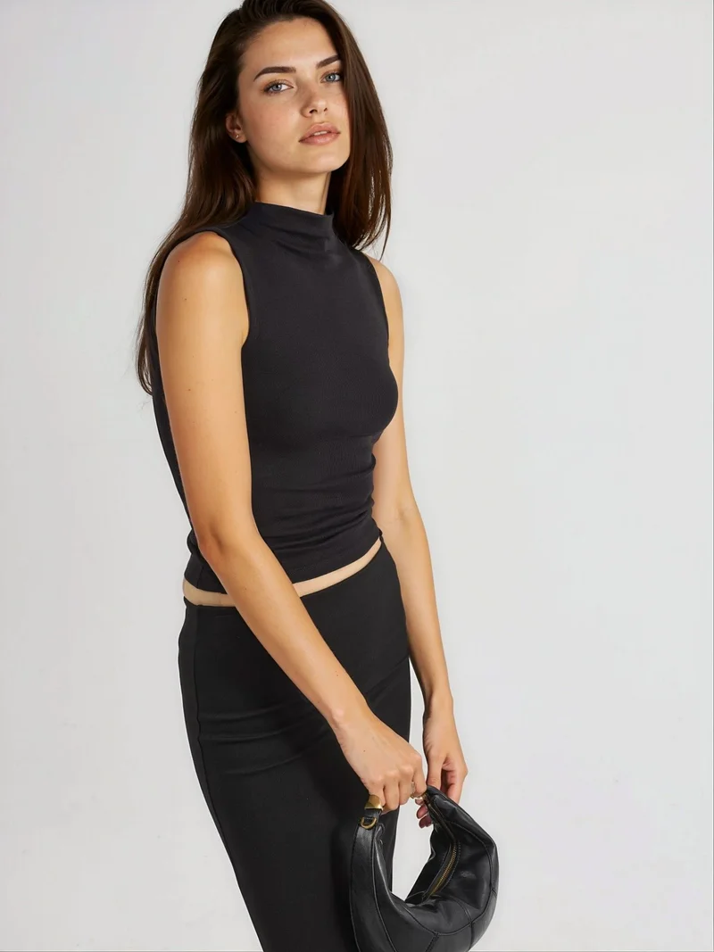 Busem BUSEM Slim Fit Crew Neck Knitted Blouse