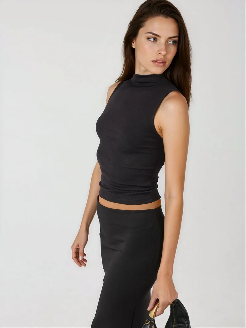 Busem BUSEM Slim Fit Crew Neck Knitted Blouse