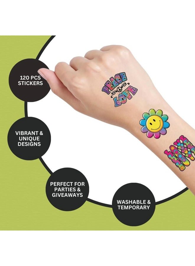 Amscan Multicolor Tween Tattoo Mega Value Pack Favors - 12.125" x 8" (120 Pc) - Exciting & Unique Variety Designs - Vibrant Temporary Tattoos for Kids & Teens - Image 3