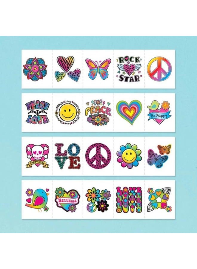 Amscan Multicolor Tween Tattoo Mega Value Pack Favors - 12.125" x 8" (120 Pc) - Exciting & Unique Variety Designs - Vibrant Temporary Tattoos for Kids & Teens - Image 5