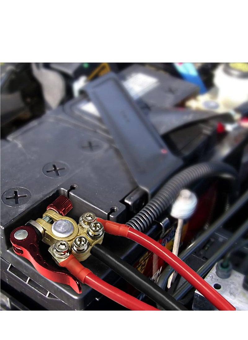 SYOSI Car Battery Terminal Connectors 2 Pcs 4 Way Quick Release Disconnect Car Battery Terminal for SAE JIS Type A Posts Compatible With Cars Vans Trucks and More  - Image 5