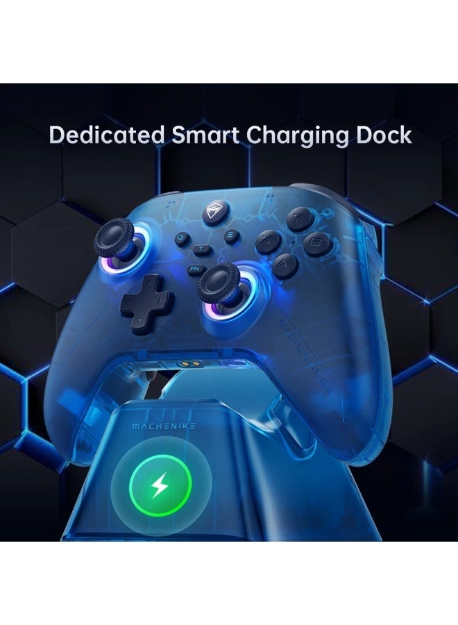 Machenike G3 V2 Pro Tri-Mode Wireless Gaming Controller with Charging Dock, Hall Effect Joysticks, RGB Lighting, 1000mAh Battery, Bluetooth 5.3, 2.4GHz & Wired Connection, Gyroscope Motion Control, Programmable Back Buttons for PC, Nintendo Switch, Android & iOS - Image 4