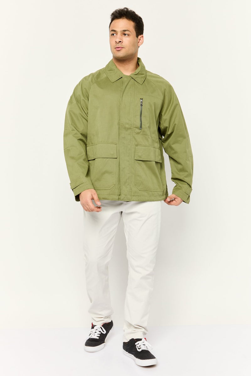 ESPRIT Men Solid Jacket Shirt, Olive - Image 2