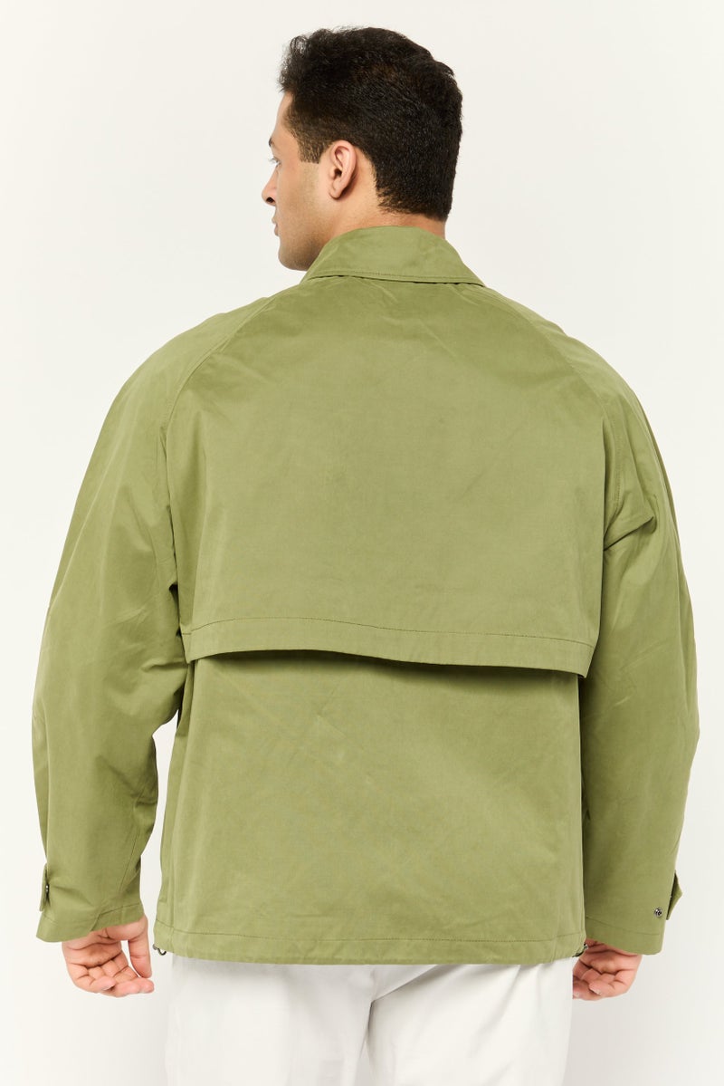 ESPRIT Men Solid Jacket Shirt, Olive - Image 4