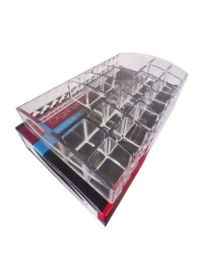 asmat - 20 Spaces Clear Acrylic Lipstick Organizer Display Stand Cosmetic Makeup Organizer for Lipstick, Brushes, Bottles - Image 1