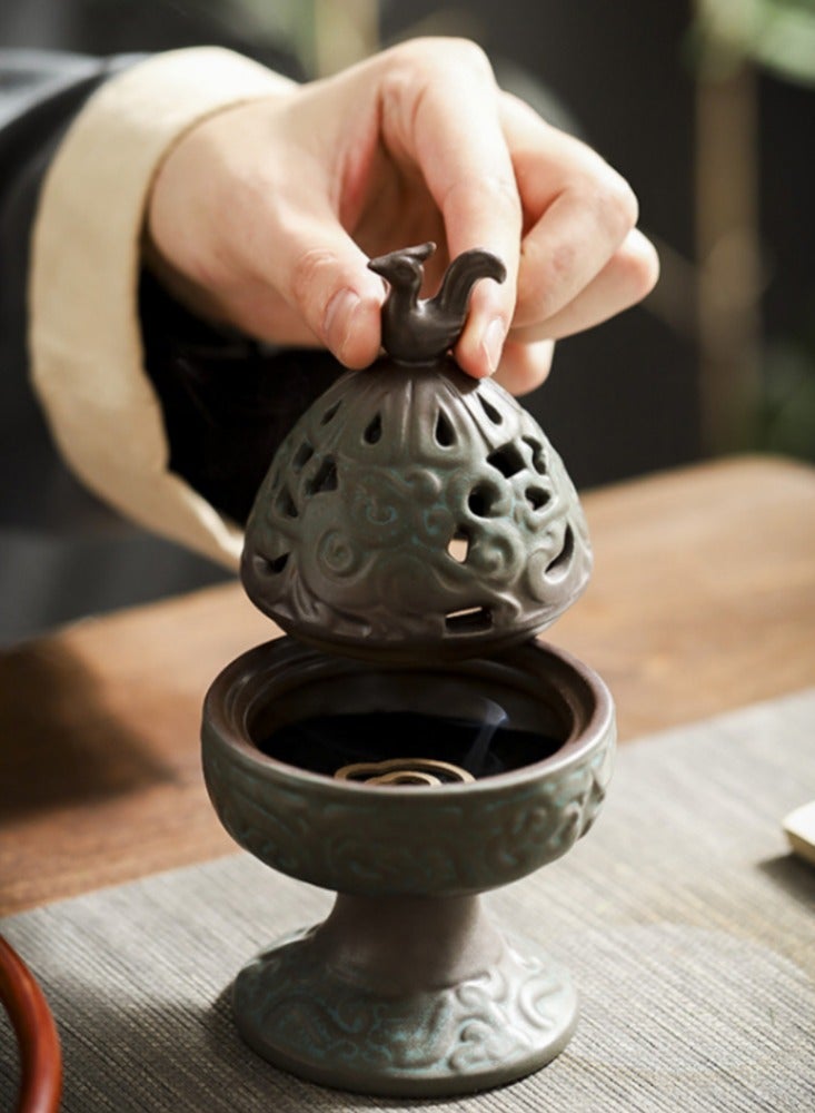 Ceramic Boshan Stove Antique Incense Stove Household Incense Incense Burner Zen Incense Sandalwood Incense Zen Meaning Incense Path Agarwood Decoration - Image 3
