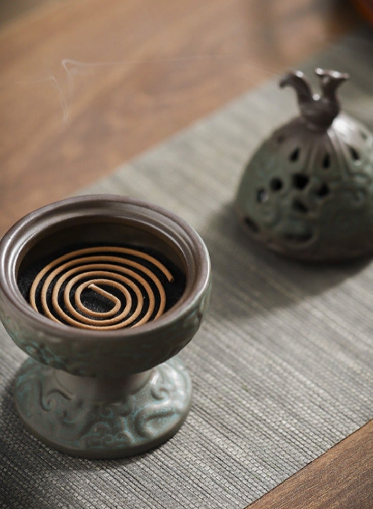 Ceramic Boshan Stove Antique Incense Stove Household Incense Incense Burner Zen Incense Sandalwood Incense Zen Meaning Incense Path Agarwood Decoration - Image 2