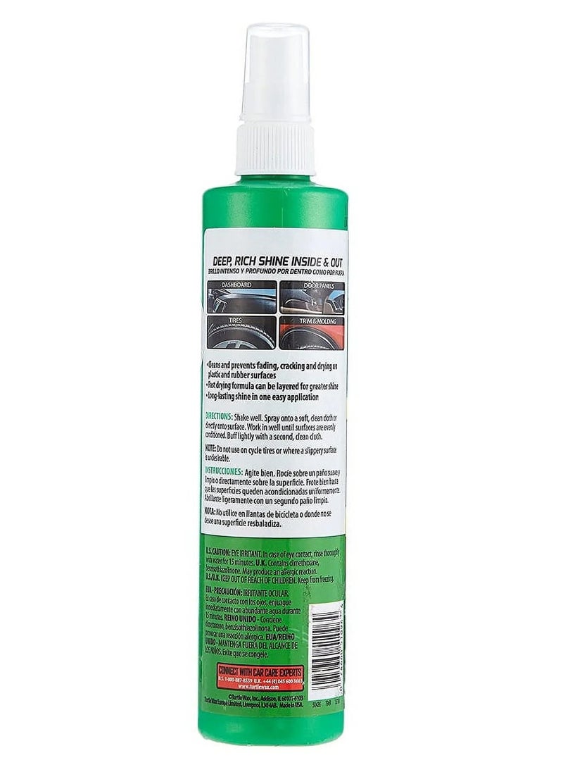 TURTLE - Inside And Out Protectant 307ml Deep Rich Shine And Protection For Plastic Vinyl Rubber - Turtle Wax - Image 1
