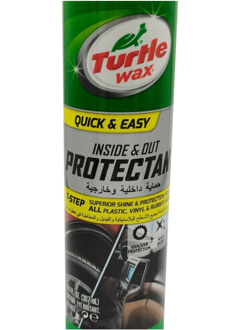 TURTLE - Inside And Out Protectant 307ml Deep Rich Shine And Protection For Plastic Vinyl Rubber - Turtle Wax - Image 1