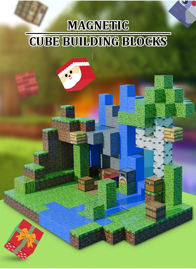 50pcs Minecraft Game Magnetic Building Blocks - STEM Educational Toy for Kids, Safe ABS Non-Toxic DIY Construction Set with Strong Magnets (Ages 5-12)