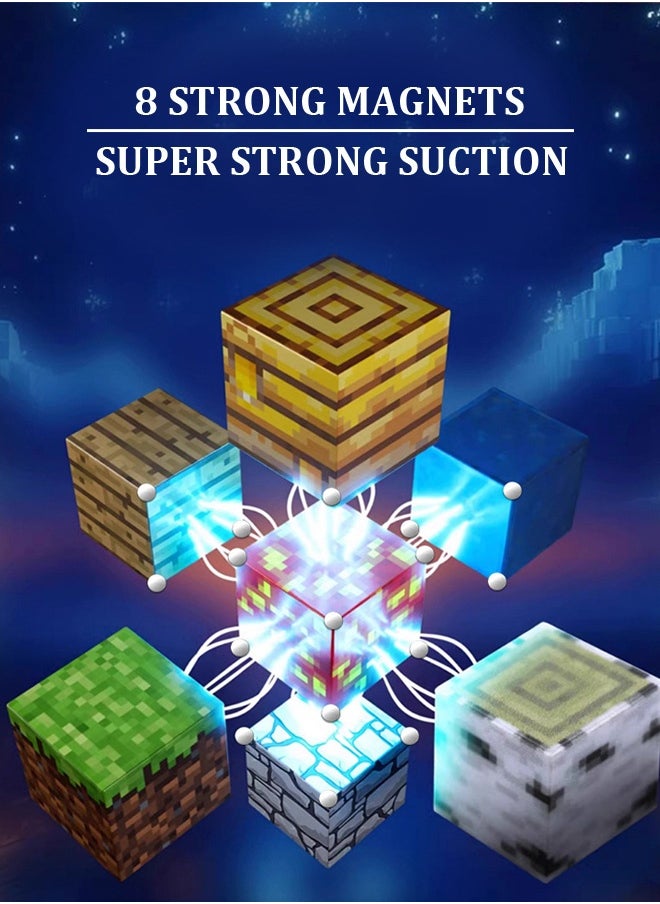 50pcs Minecraft Game Magnetic Building Blocks - STEM Educational Toy for Kids, Safe ABS Non-Toxic DIY Construction Set with Strong Magnets (Ages 5-12)