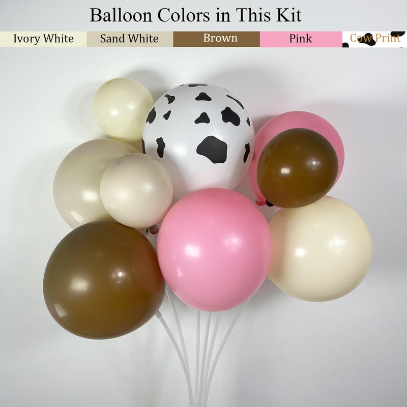 Ceeulvu Cowgirl Balloon Arch Kit, Brown Pink Ivory White Cow Print Balloons with "Yee Haw" Letter Balloons for Redeo Themed Party Decorations, Western Balloon Garland - Image 4