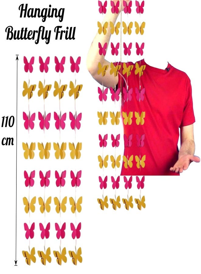 توي إكس إي سلسلة زينة فراشات ثلاثية الأبعاد من TOYXE لتزيين الحفلات والمناسبات | زينة ورقية معلقة متعددة الألوان لأعياد الميلاد، وحفلات استقبال المولود، وتزيين الجدران - عبوة من 4 قطع | ديكور حفلات بطابع الفراشات - Image 2
