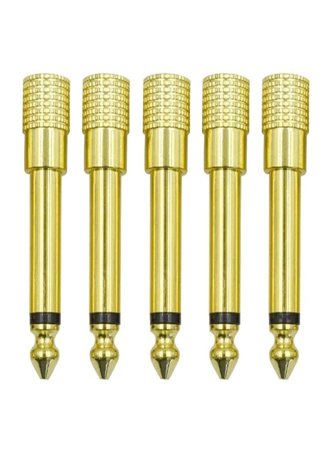 GDQLCNXB 1/4 Mono to 1/8 Mono Adapter, 6.35mm TS Male Plug to 3.5mm Female (Mono to Mono) Audio Adaptor Audio Connector Golden - (5 Pcs) - Image 2