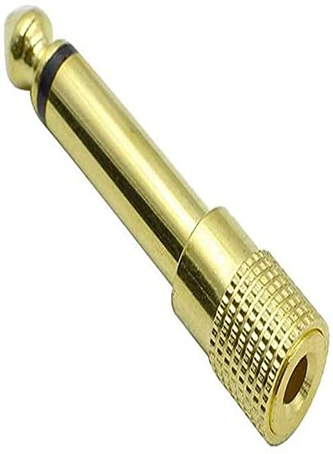 GDQLCNXB 1/4 Mono to 1/8 Mono Adapter, 6.35mm TS Male Plug to 3.5mm Female (Mono to Mono) Audio Adaptor Audio Connector Golden - (5 Pcs) - Image 3