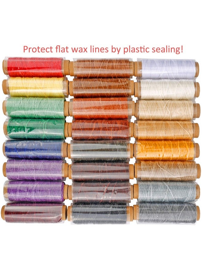 JANYUN 792 Yards 24 Colors Leather Sewing Waxed Flat Cord Thread for Leather Craft DIY Supplies,Each of 33 Yards - Image 3