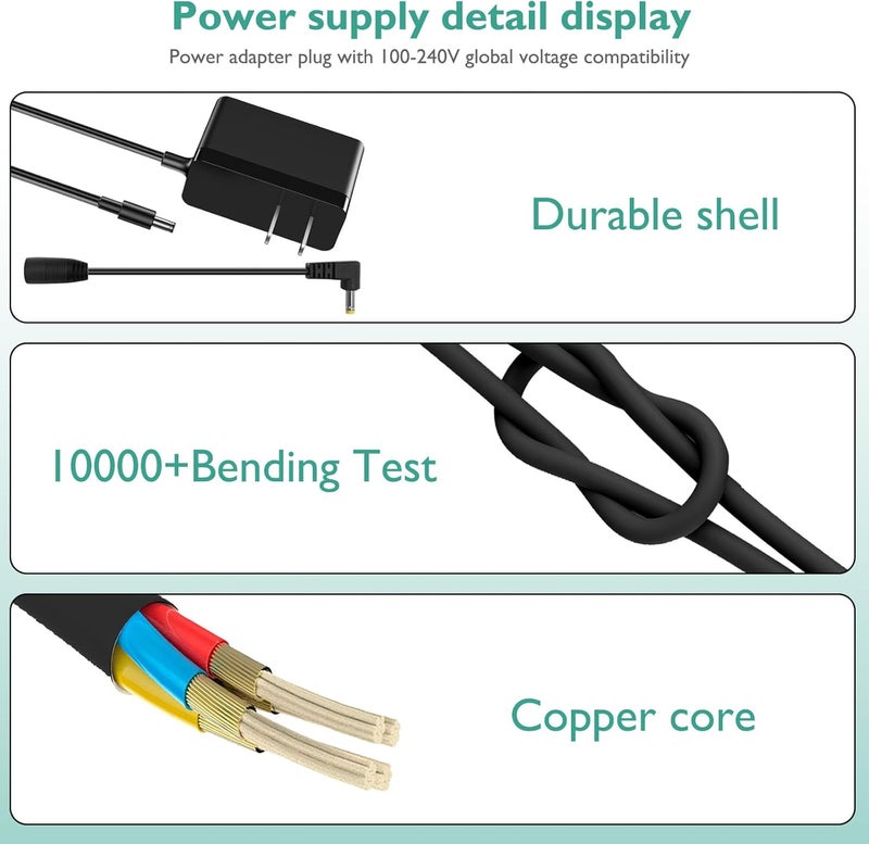 Lnauy Power Cord Compatible with VTech Baby Monitor VM901 VM919HD VM9192HD VM819 VM8192 PU Video Monitor Handheld Screen Parent Unit Not for Baby Unit Cam Replacement 5V Charger Adapter Cable - Image 5