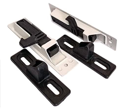 قفل مخفي نافذة انزلاقية من الألمنيوم عاجي 2 قطعة - Image 1