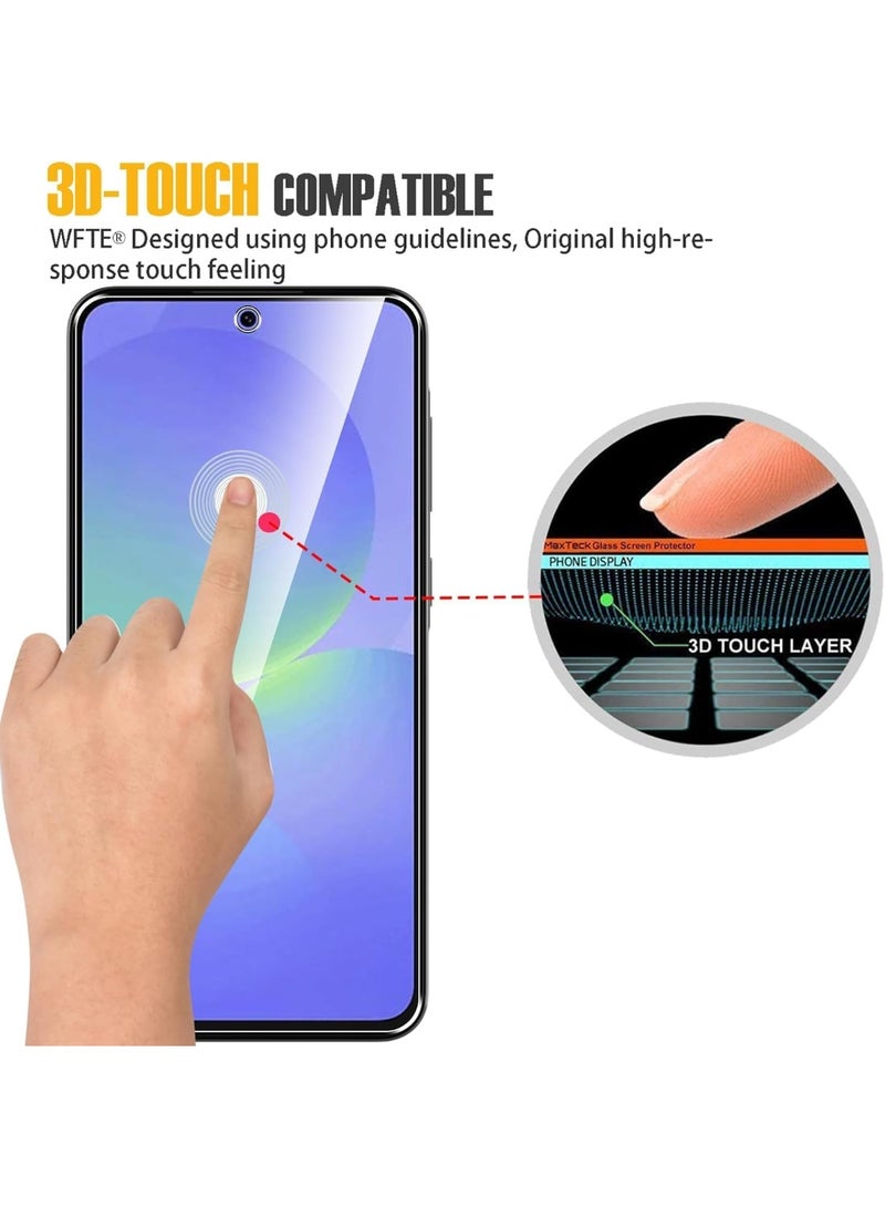 Muzz حماية شاشة لجهاز سامسونج جالاكسي A26 5G، عبوة من 2 زجاج مقسى مع واقي عدسة الكاميرا، صلابة 9H، وضوح عالي (جالاكسي A26) - Image 4