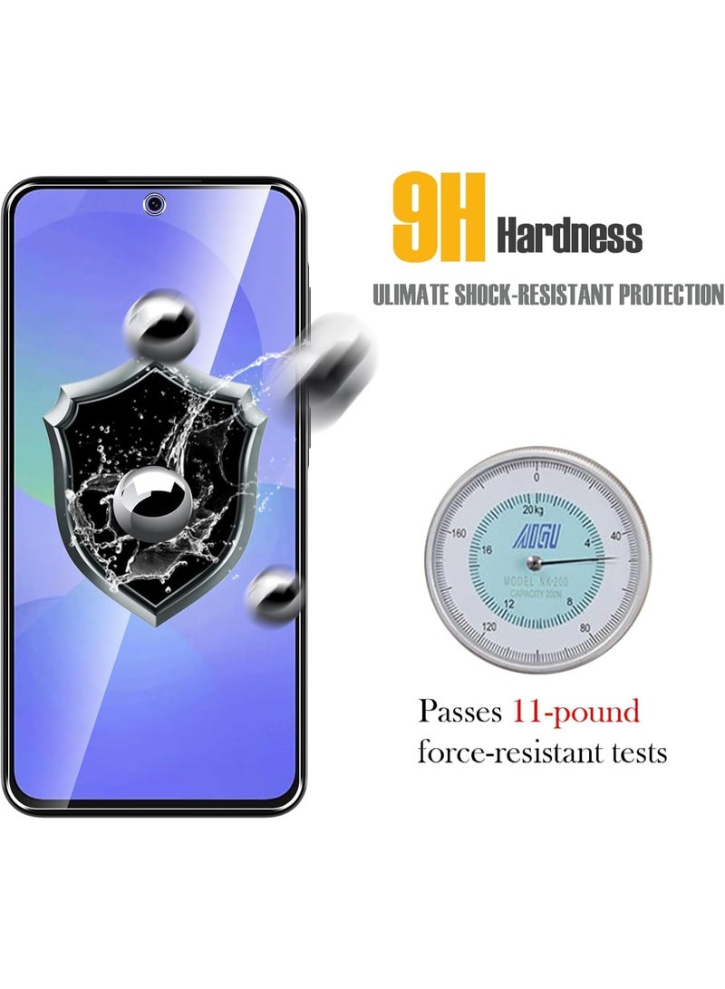 Muzz حماية شاشة لجهاز سامسونج جالاكسي A26 5G، عبوة من 2 زجاج مقسى مع واقي عدسة الكاميرا، صلابة 9H، وضوح عالي (جالاكسي A26) - Image 3