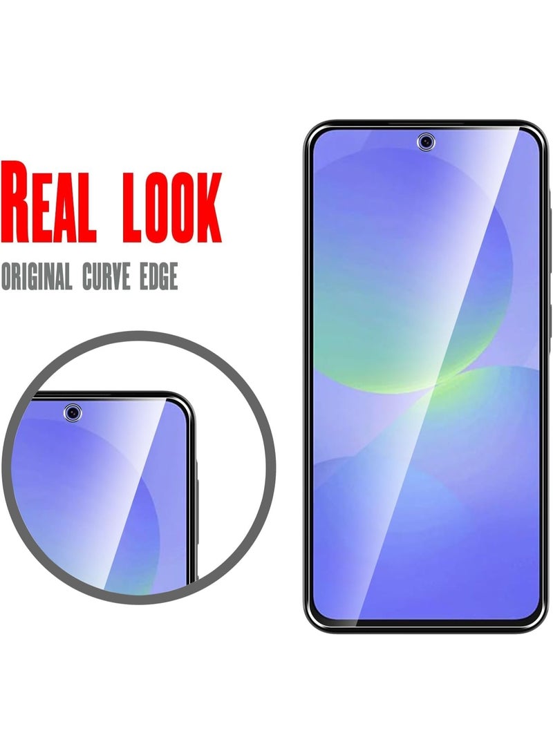 Muzz حماية شاشة لجهاز سامسونج جالاكسي A26 5G، عبوة من 2 زجاج مقسى مع واقي عدسة الكاميرا، صلابة 9H، وضوح عالي (جالاكسي A26) - Image 2