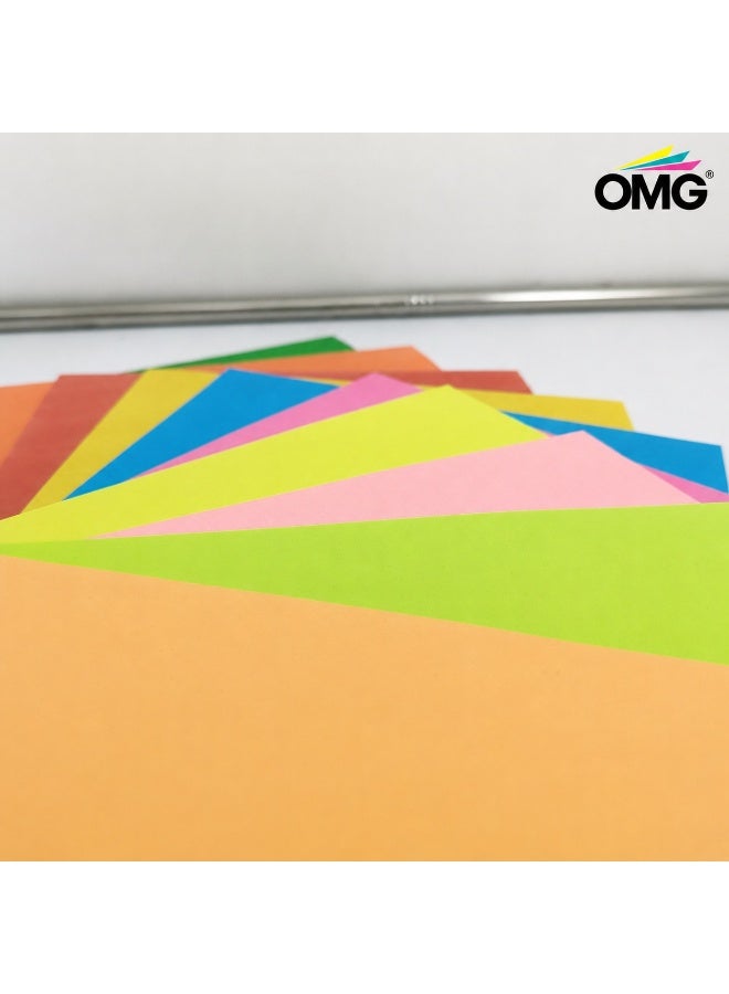 OMG A4 Premium Colour Paper 20 Assorted Colors, 250 Sheets Set, Multipurpose Craft & Printing Paper for School Office Art Projects - Image 2