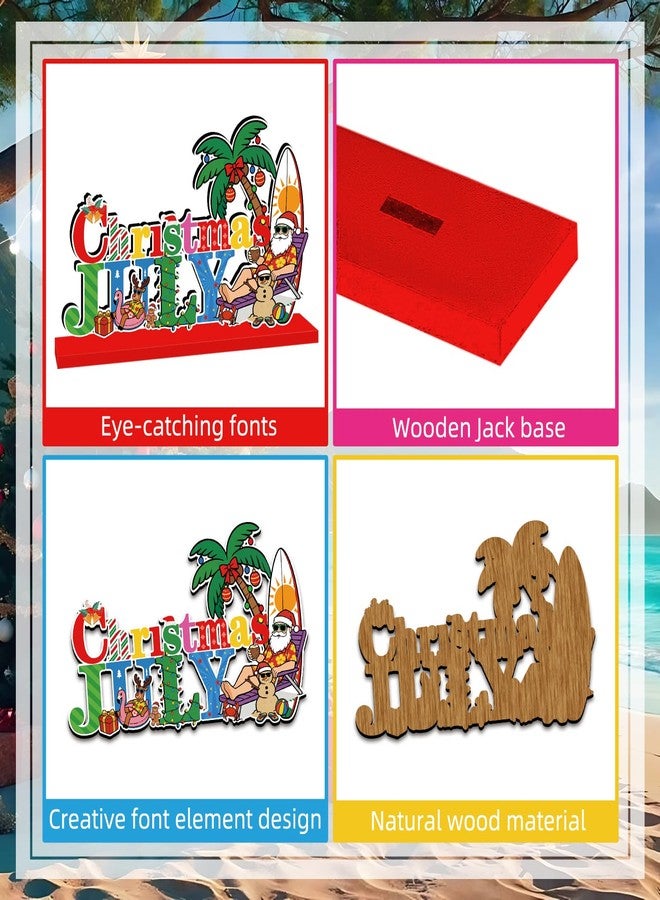 SZTZPW 4pcs Summer Christmas Decorations Wood Centerpieces - Image 4