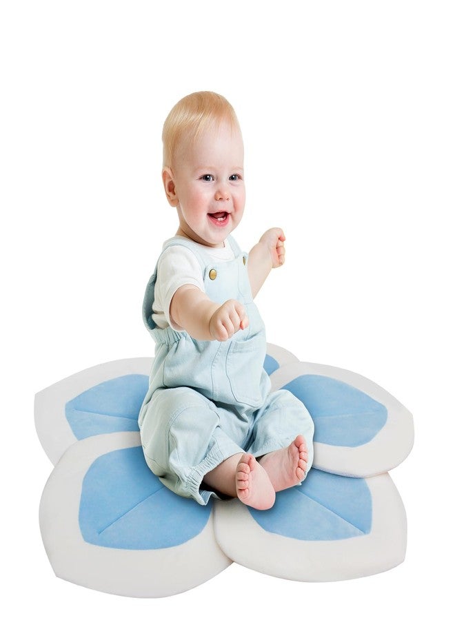 Sundee Baby Bath - Flower Baby Bath Pad Infant Bathtub Mat for Bathtub Tub Sink(Blue White) - Image 2