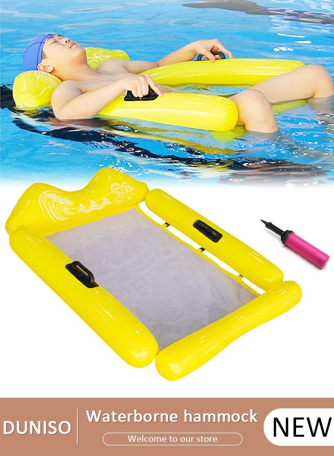 DUNISO Pool Floats Raft Inflatable Fabric Pool Float with Headrest Large Water Inflatable Pool Float for Swimming Pool with Pump Summer Swimming Pool Toys Party Supplies - Image 1