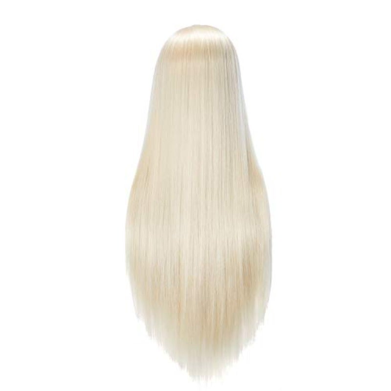 Hairingrid 26-28 Mannequin Head Hair Styling Training Head Manikin Cosmetology Doll Head Synthetic Fiber Hair and Free Clamp Holder Blonde Styling Training Head Manikin Cosmetology Practice Doll Head Hairdresser Training Head for Braiding Hair with Clamp Holder - Image 5