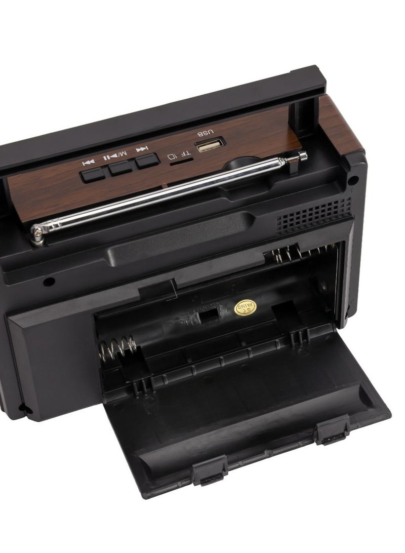 GEEPAS 10 Band Rechargeable Radio with Bluetooth, FM/MP3/TF/USB Features, GR6842N, Brown/Black  - Image 4