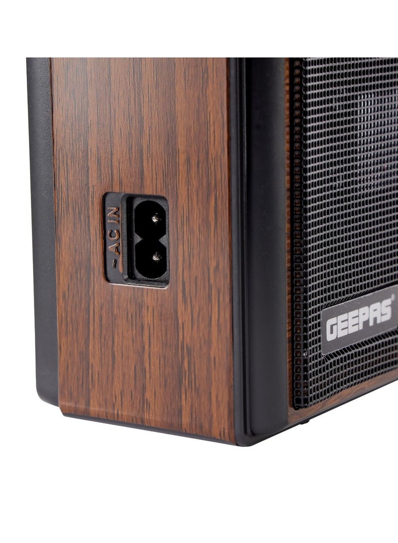 GEEPAS 10 Band Rechargeable Radio with Bluetooth, FM/MP3/TF/USB Features, GR6842N, Brown/Black  - Image 5