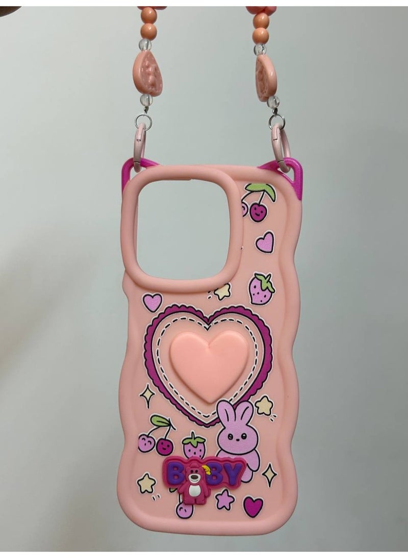 A new cartoon-style back cover in the shape of a heart with the word "BABY" on it, compatible with the Oppo Reno 14F phone. - Image 2