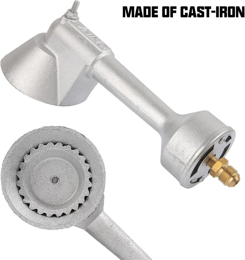 Roastove رأس موقد دائري من الحديد الزهر مخصص للاستخدام مع البروبان عالي الضغط، يحتوي على فتحة توصيل مصنوعة من البرونز - Image 2