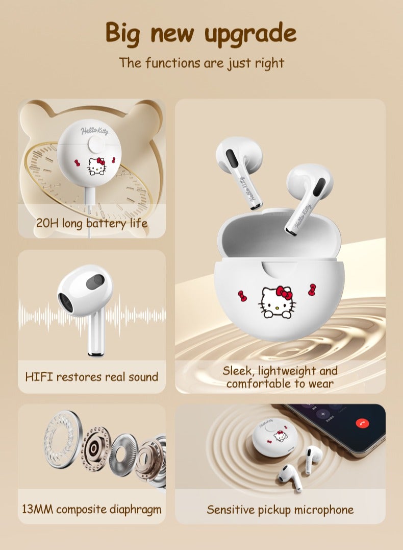 Sanrio YP-19 Wireless Bluetooth Headphones-Hello Kitty White - Image 3