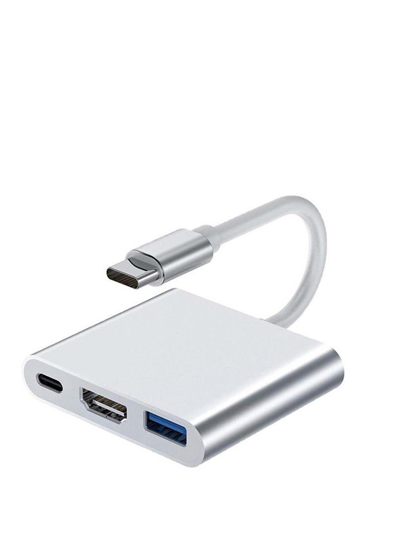 Generic - 3 in 1 Type-C to HDMI Adapter with with 4K HDMI Output, USB C to Type-C(PD)/HDTV/USB 3.0 Adapter for Mobile phone. Monitor, Laptop - Image 1