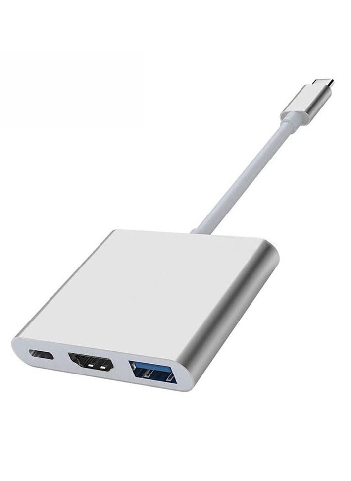 Generic - 3 in 1 Type-C to HDMI Adapter with with 4K HDMI Output, USB C to Type-C(PD)/HDTV/USB 3.0 Adapter for Mobile phone. Monitor, Laptop - Image 1