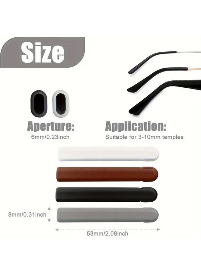 Grey Anti Slip Eyeglass Ear Clips 2pcs Soft Silicone Temple Tips For Secure Fit - Image 4
