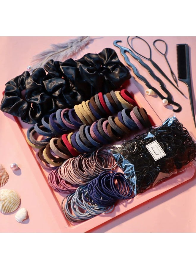 YANRONG - 755PCS Hair Accessories for Woman Set Seamless Ponytail Holders Variety Hair Scrunchies Hair Bands Scrunchy Hair Ties For Thick and Curly (Mix) - Image 1