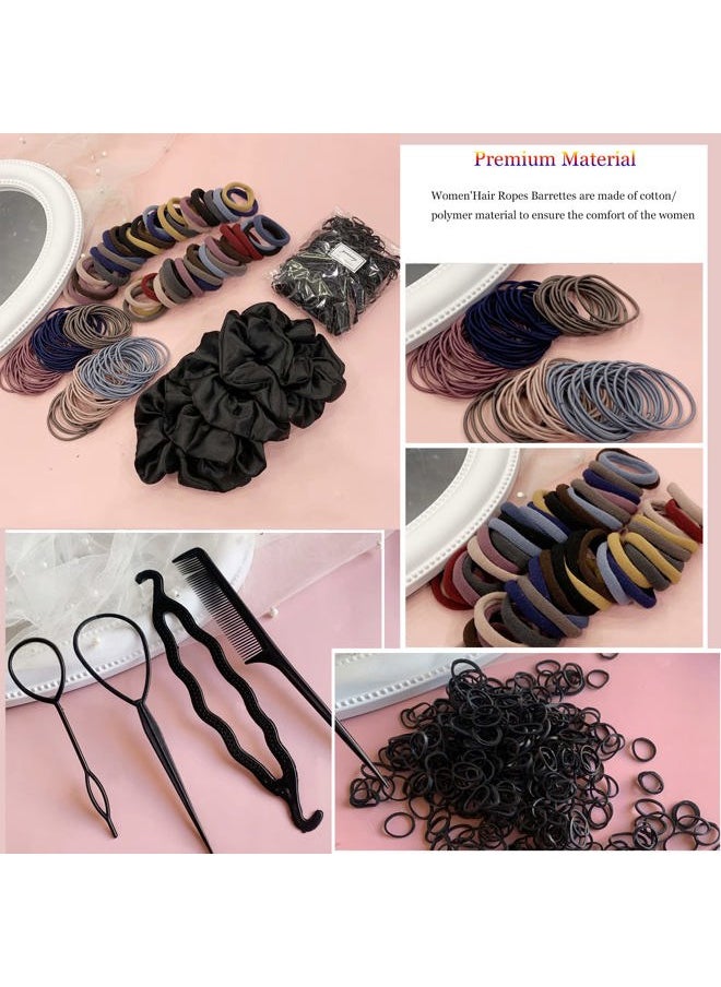 YANRONG - 755PCS Hair Accessories for Woman Set Seamless Ponytail Holders Variety Hair Scrunchies Hair Bands Scrunchy Hair Ties For Thick and Curly (Mix) - Image 1
