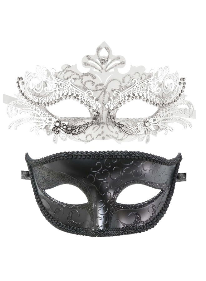 Coddsmz Venetian Masquerade Mask Set - Couple's Costume Masks for Men & Women - 2 Pack - Unisex-Adults - Image 1