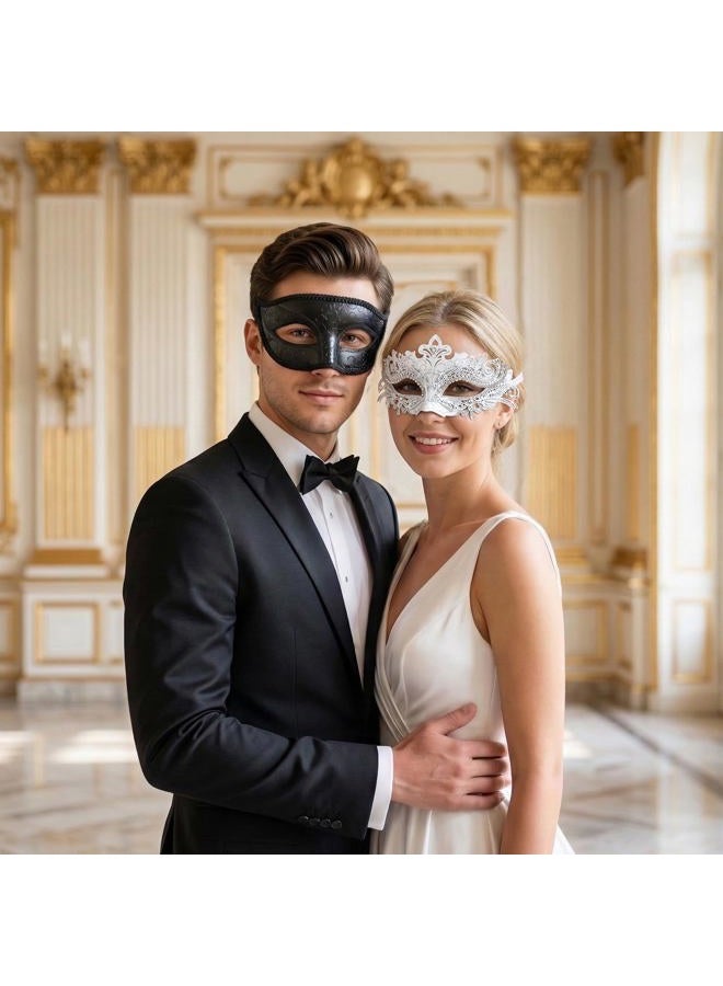 Coddsmz Venetian Masquerade Mask Set - Couple's Costume Masks for Men & Women - 2 Pack - Unisex-Adults - Image 3