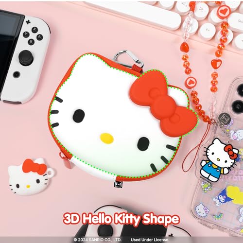 Hamee Hello Kitty Cartridge Case Compatible with Nintendo Switch Games – Portable Carrying Zip Case Storage Holder with 12 Slots, Holds 12-36 Games [Carabiner Included] - Image 2