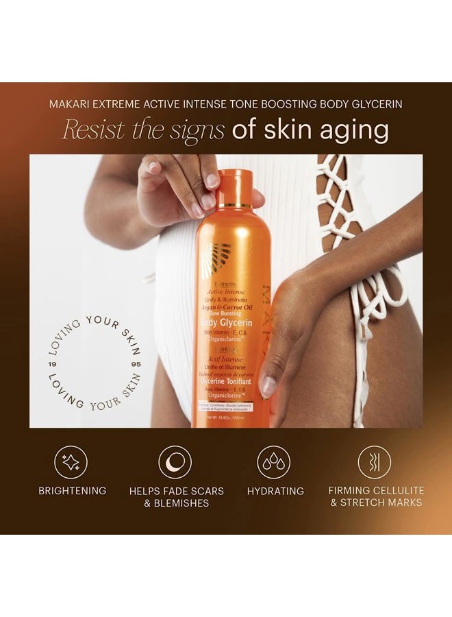 Makari Extreme Active Intense Argan and Carrot Oil Tone-Boosting Body Glycerin (16.8 oz) | Fades Spots & Marks | Helps Brighten Complexion | Hydrates and Softens | for All Skin Types Except Sensitive - Image 3