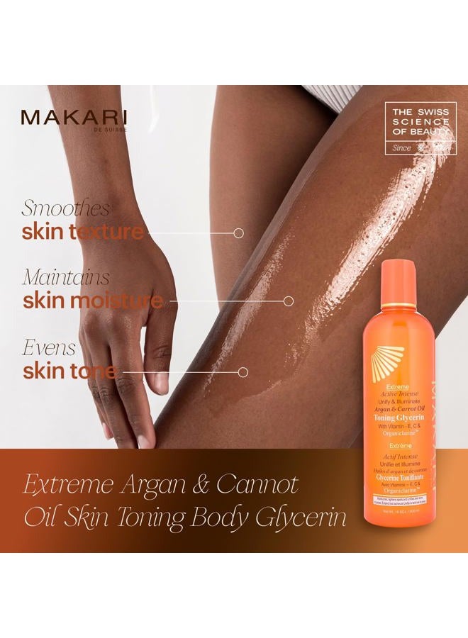 Makari Extreme Active Intense Argan and Carrot Oil Tone-Boosting Body Glycerin (16.8 oz) | Fades Spots & Marks | Helps Brighten Complexion | Hydrates and Softens | for All Skin Types Except Sensitive - Image 2