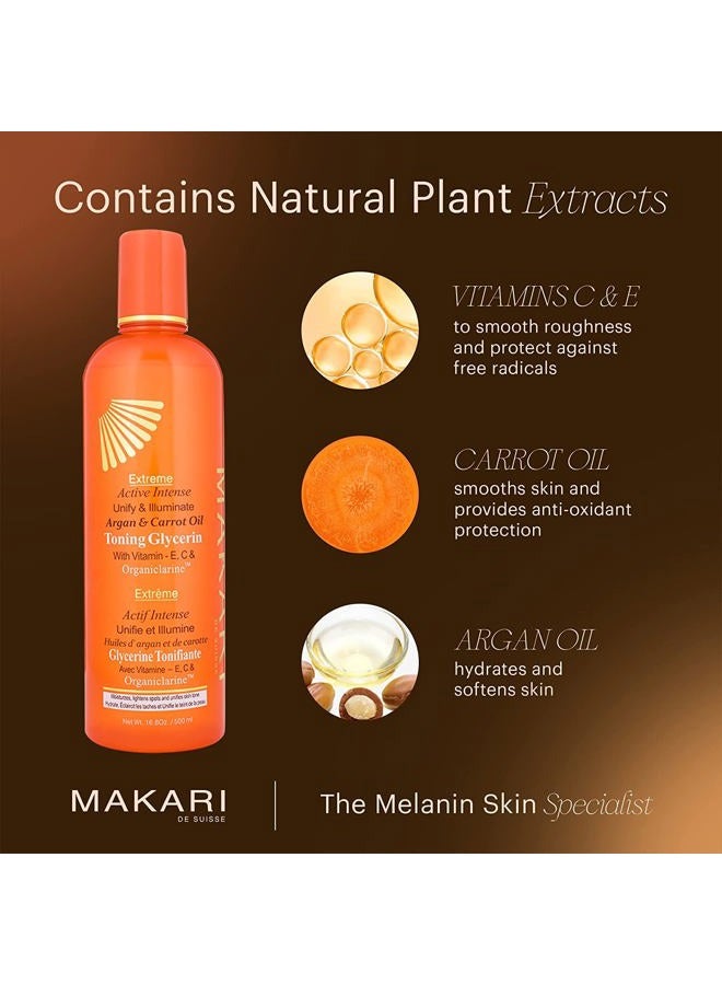 Makari Extreme Active Intense Argan and Carrot Oil Tone-Boosting Body Glycerin (16.8 oz) | Fades Spots & Marks | Helps Brighten Complexion | Hydrates and Softens | for All Skin Types Except Sensitive - Image 4