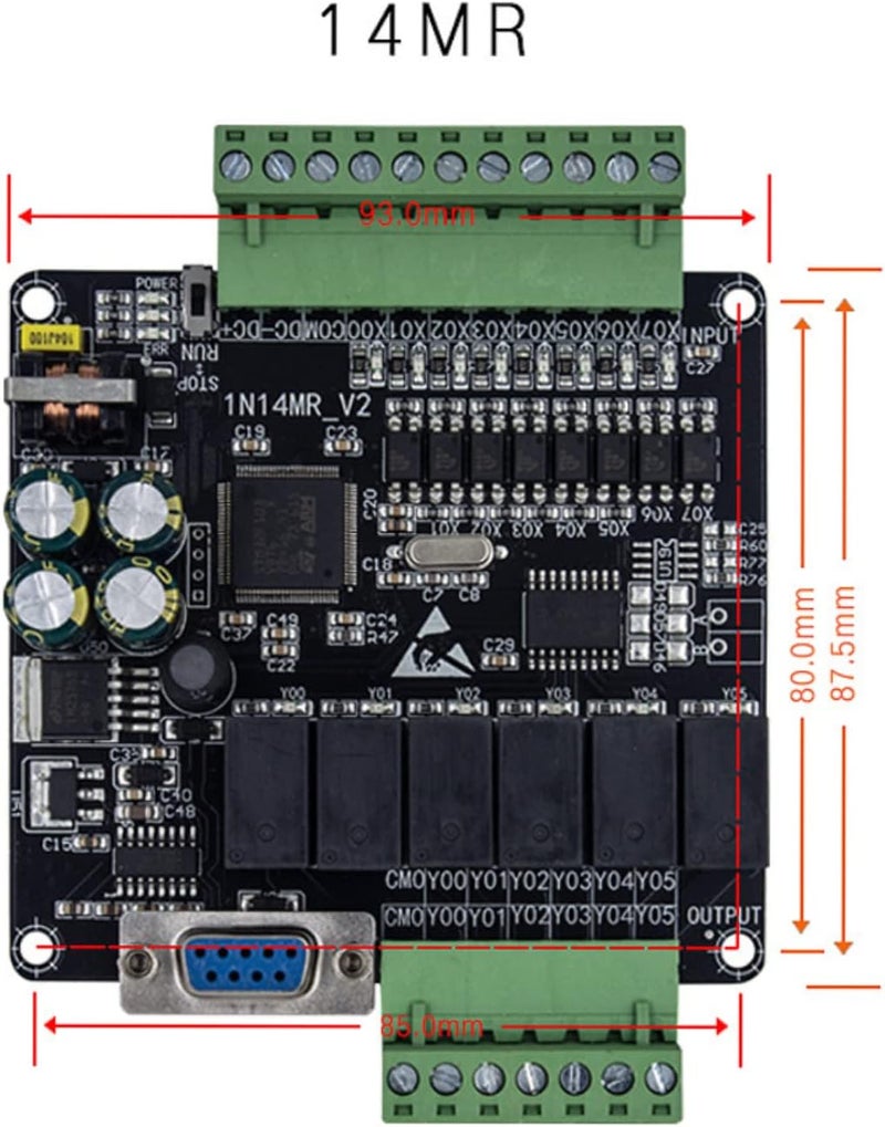Thincol FX1N-14MR Industrial Control Board PLC,DC24V,Programmable Logic Controller Relay Output,Supports for GX-Developer, GX-work2,HMI Connection. - Image 2