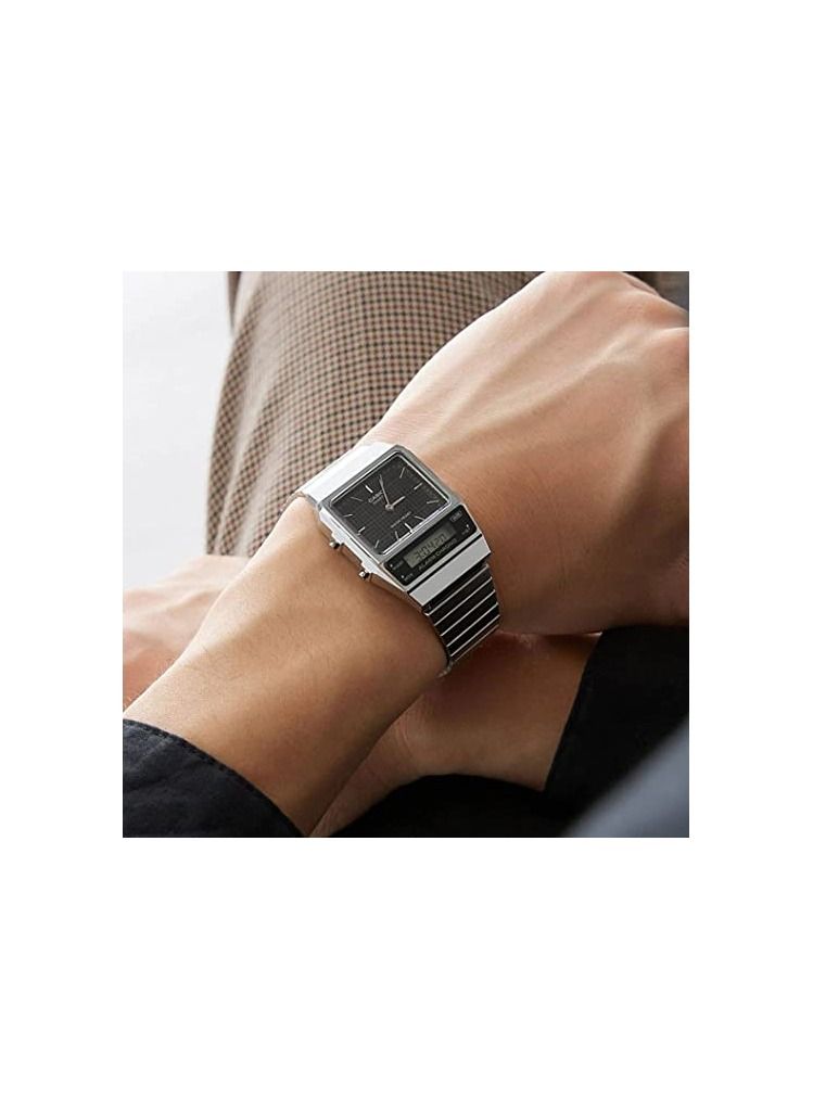 كاسيو Casio Men's Analogue Digital Quartz Watch with Stainless Steel Strap AQ-800E-1ADF - Image 3