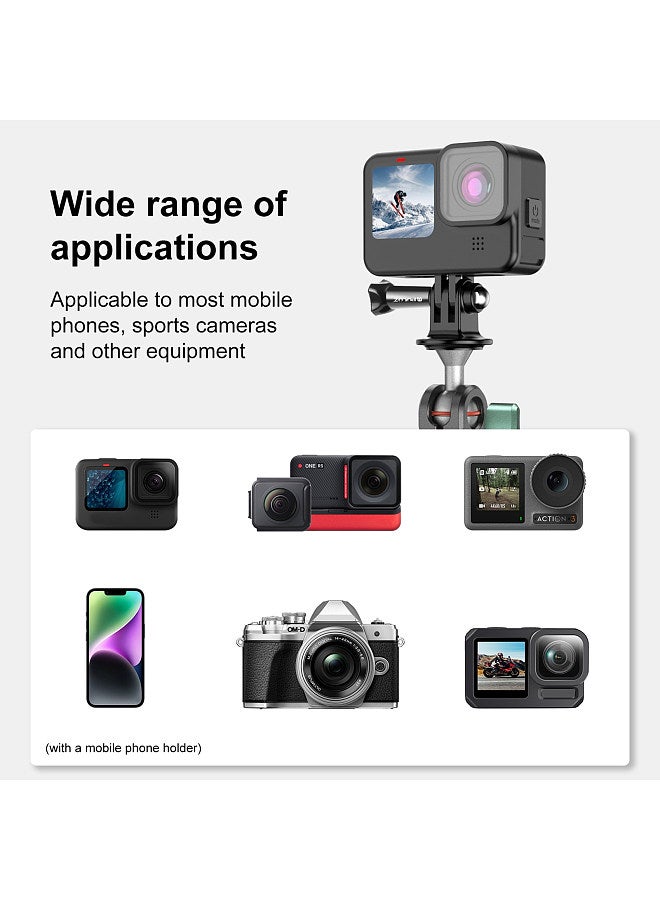 PULUZ PU848 Suction Cup Mount for Phone Suction Camera Mount Dual 360° Rotatable Ballheads with Phone Holder Sports Camera Mounting Adapter Replacement for GoPro Hero 11/10/9/8 iPhone 14/13/12  - Image 2