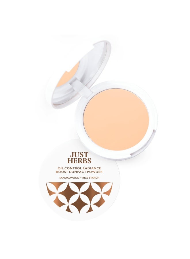 Just Herbs Oil Control Radiance Booster Age Defying Compact Powder for face Makeup 9g - Image 1